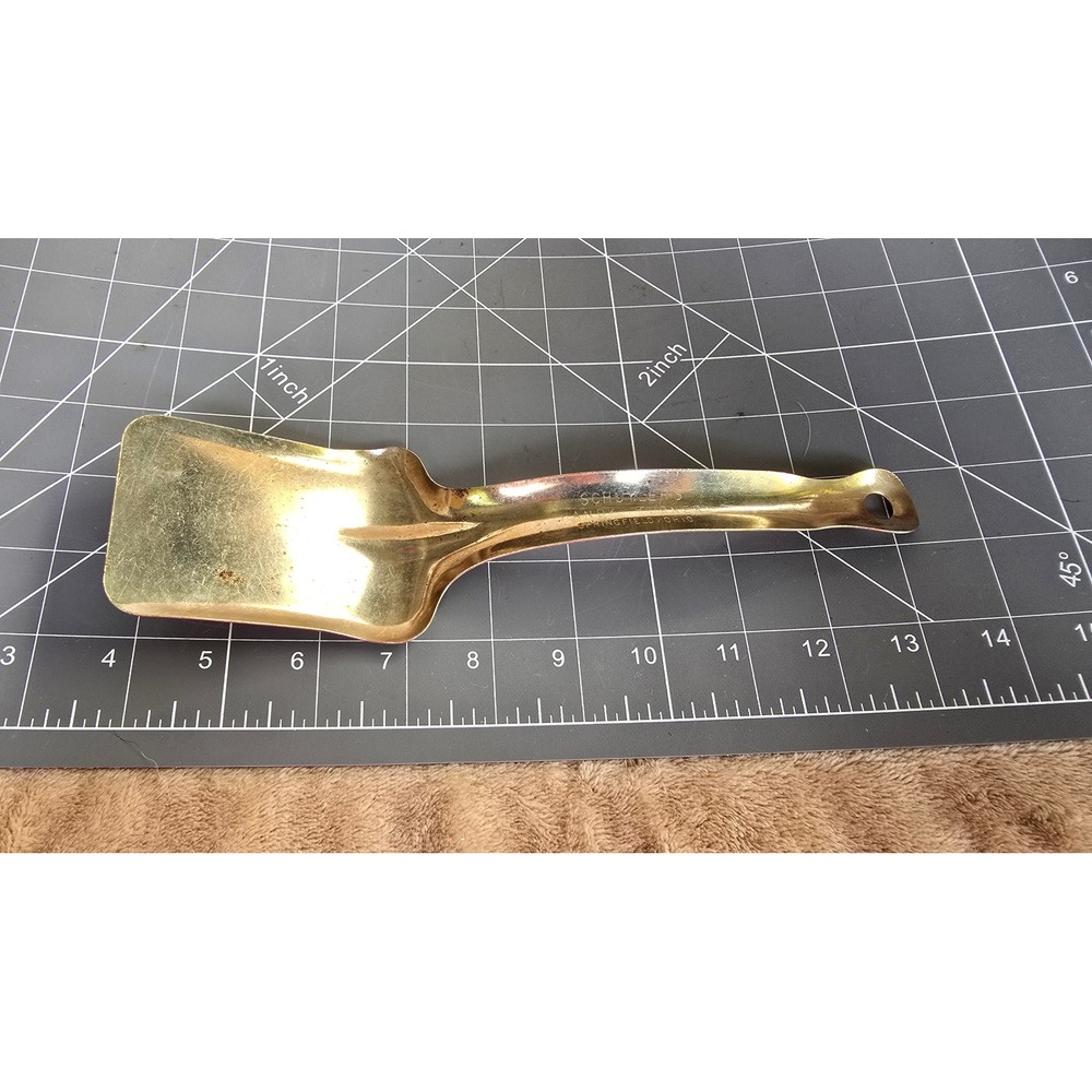 Vintage Schuylers Handy Turner Spatula Springfield Ohio Brass Gold Tone Metal